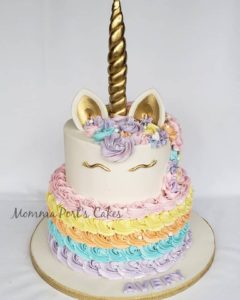 Rainbow Rosette Unicorn Cake