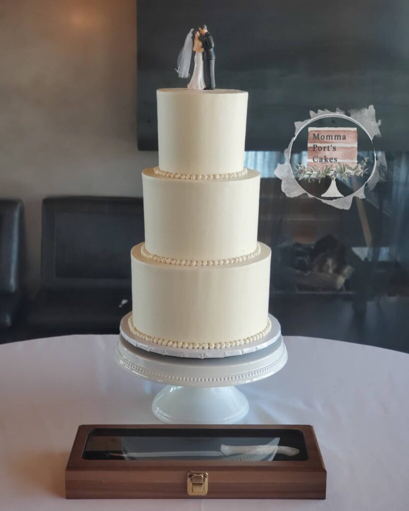 3 tier wedding cake simple