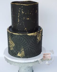 black gold wedding cake