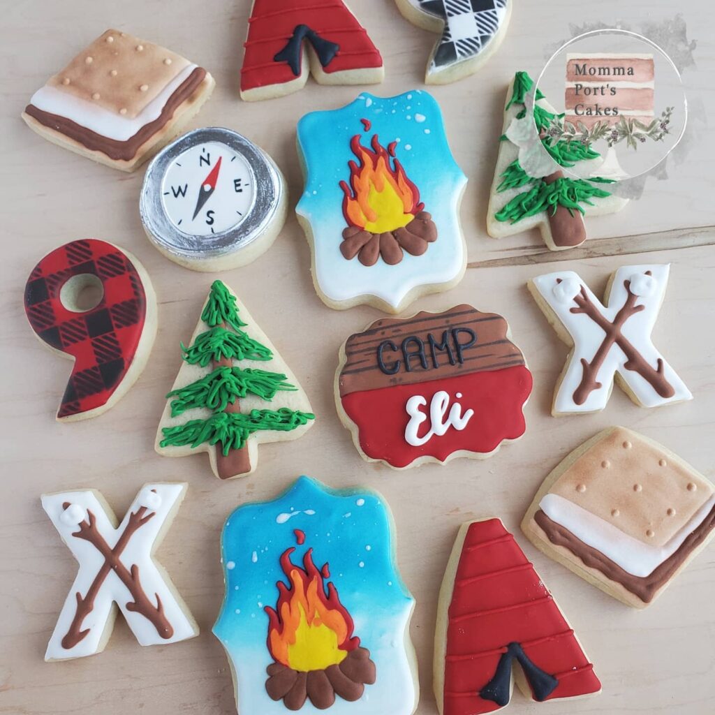 campout birthday cookies
