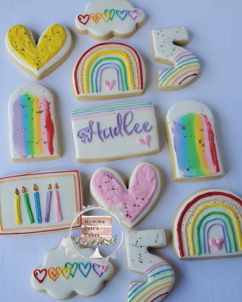 rainbow birthday cookies