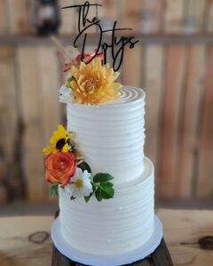 textured wedding cake two tier